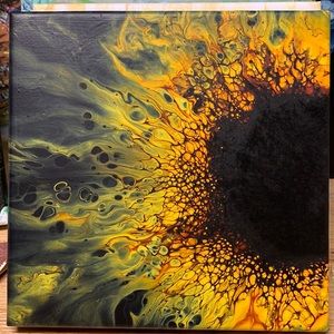 Custom acrylic Dutch pour painting size 8x8